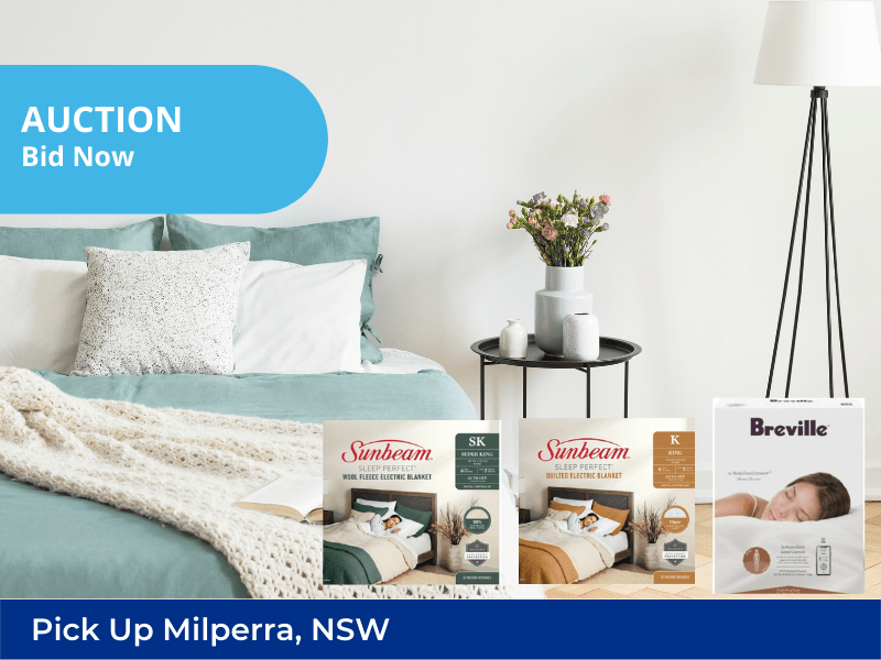 Unreserved Big Brand Bedding Appliances Incl. Sunbeam and Breville | Insurance Claim Sale | Milperra NSW | Pick Up Only