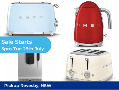SMEG Kitchen Appliances - Toasters, Kettles, Blenders & Coffee Machines | Unreserved | Pick Up Revesby NSW